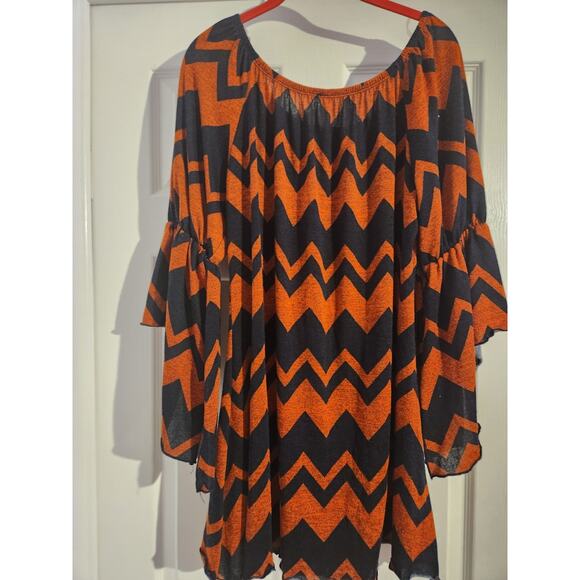 Voll Womens Blouse Orang Blue XL - Picture 3 of 4